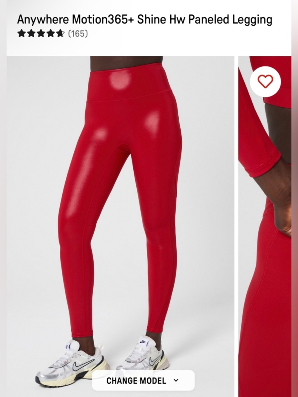 Fabletics Motion365+ Shine High-Waist Legging — Red